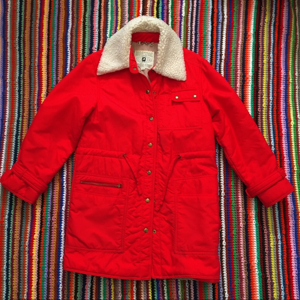 Vintage Red Outerwear Coat